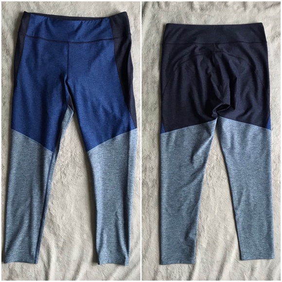 NWT Outdoor Voices 7/8 Tri-Tone Crop Leggings Blue - Picture 2 of 8